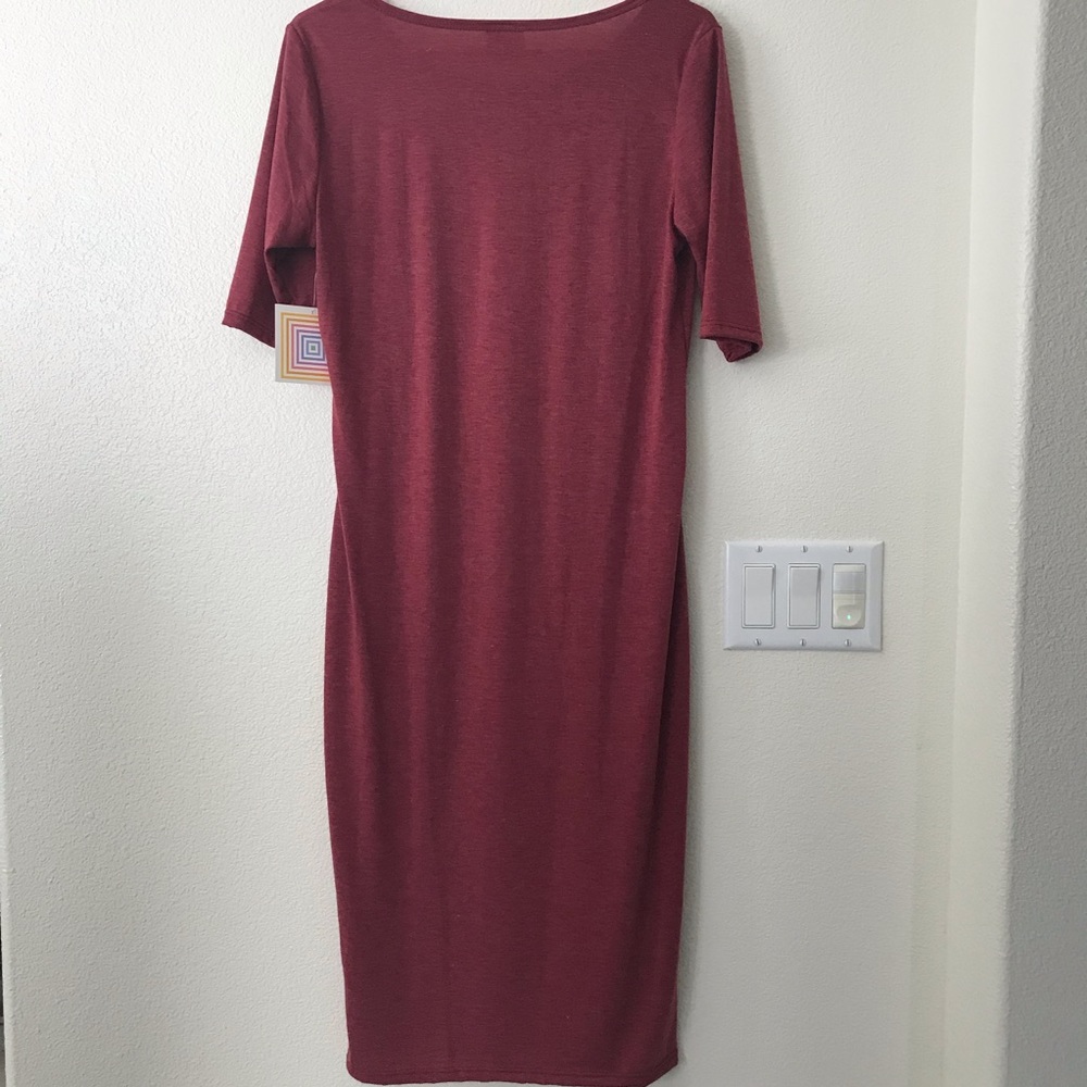 Lularoe Julia Dress Heathered Red - NWT- Sz M - Picture 5 of 7